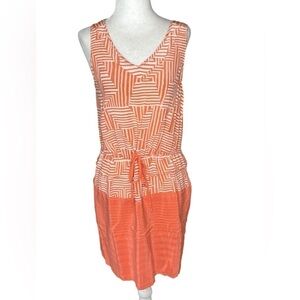 Anthropologie Greylin Silk Sleeveless Mini Dress Waist Tie Orange size Medium